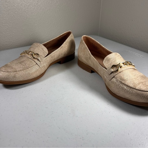 Naturalizer Mariana Womens Size 10M Bit Loafer Shoes Tan Metallic Fabric - Picture 6 of 8